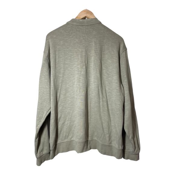 adidas Mens 1/2 Zip Pullover Shirt Kangaroo Pocket Large Golf Go-To Silver Green - Picture 3 of 6